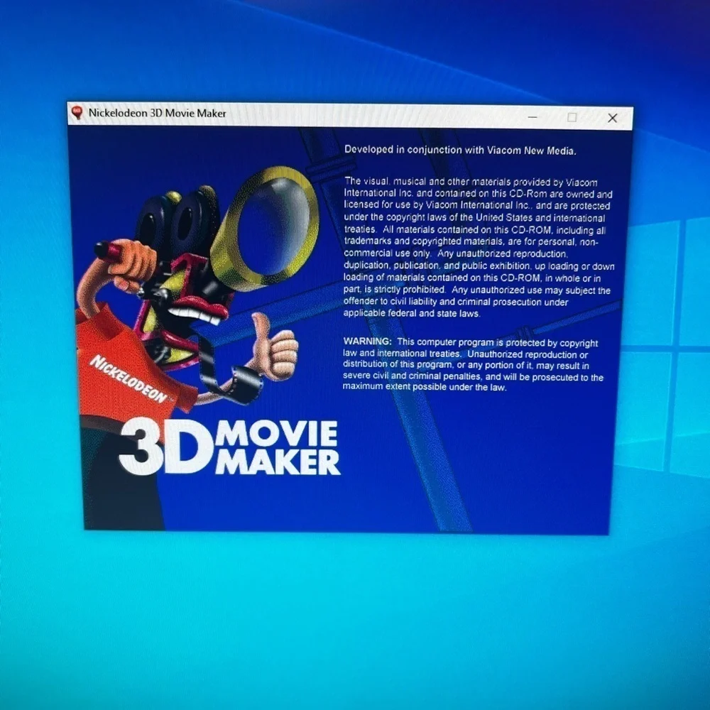 Microsoft 3D Movie Maker Nickelodeon CD-Rom PC 1996 Collectible Game